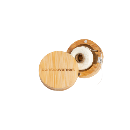 Flosdraad in bamboe verpakking