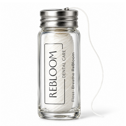 Bamboe floss in glas