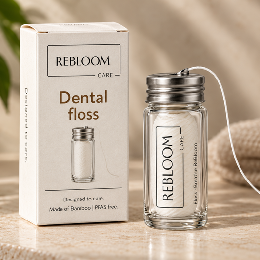 Bamboe floss in glas